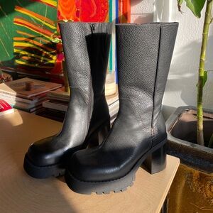BRAND NEW Miista ‘Emine’ black leather mid-calf-high boots